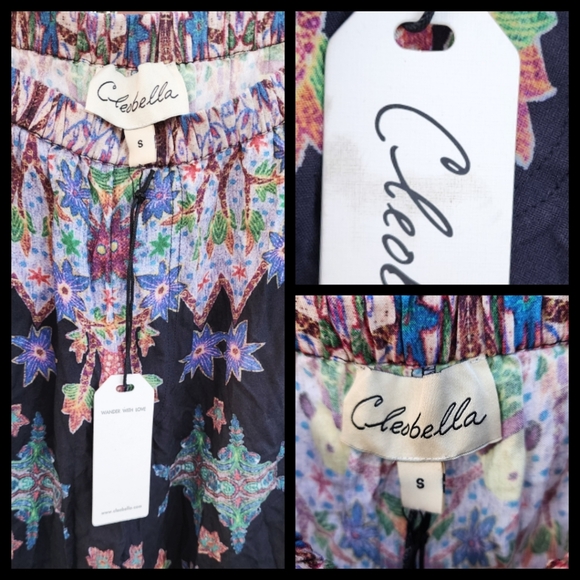 New SMALL fit XS ? women CLEOBELLA boho lounge pajama pants birds elastic waist - Picture 16 of 16